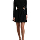 Dolce & Gabbana Elegant Black Cut Out A-Line Dress