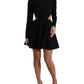 Dolce & Gabbana Elegant Black Cut Out A-Line Dress