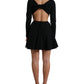 Dolce & Gabbana Elegant Black Cut Out A-Line Dress