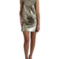 Dolce & Gabbana Silver Sequined Nylon Sheath Sleeveless Mini Dress