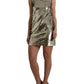 Dolce & Gabbana Silver Sequined Nylon Sheath Sleeveless Mini Dress