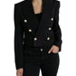 Dolce & Gabbana Black Striped SICILIA Double Breasted Jacket