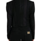 Dolce & Gabbana Black Striped SICILIA Double Breasted Jacket