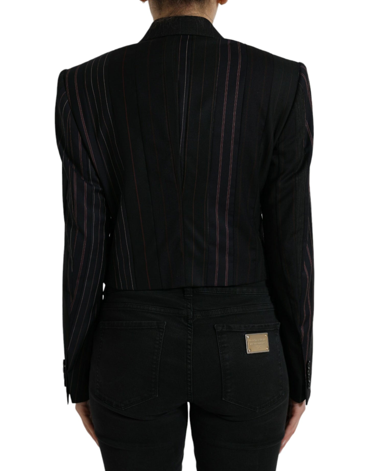 Dolce & Gabbana Black Striped SICILIA Double Breasted Jacket