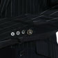 Dolce & Gabbana Black Striped Wool DoubleBreasted Coat Jacket