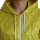 Dolce & Gabbana Yellow Nylon Quilted Hooded Pullover Jacket