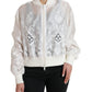 Dolce & Gabbana Elegant White Silk Bomber Jacket