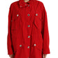 Dolce & Gabbana Red Hooded Rain Coat Jacket