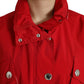 Dolce & Gabbana Red Hooded Rain Coat Jacket