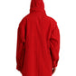 Dolce & Gabbana Red Hooded Rain Coat Jacket