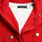 Dolce & Gabbana Red Hooded Rain Coat Jacket