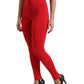 Dolce & Gabbana Red Nylon DG Logo Slim Leggings Pants