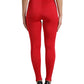 Dolce & Gabbana Red Nylon DG Logo Slim Leggings Pants