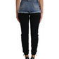 Dolce & Gabbana Black Blue Cotton High Waist PRETTY Denim Pants