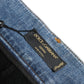 Dolce & Gabbana Black Blue Cotton High Waist PRETTY Denim Pants