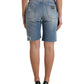 Dolce & Gabbana Blue Tattered Embellished Bermuda Shorts