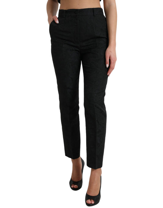 Dolce & Gabbana Black High Waist Tapered Pants