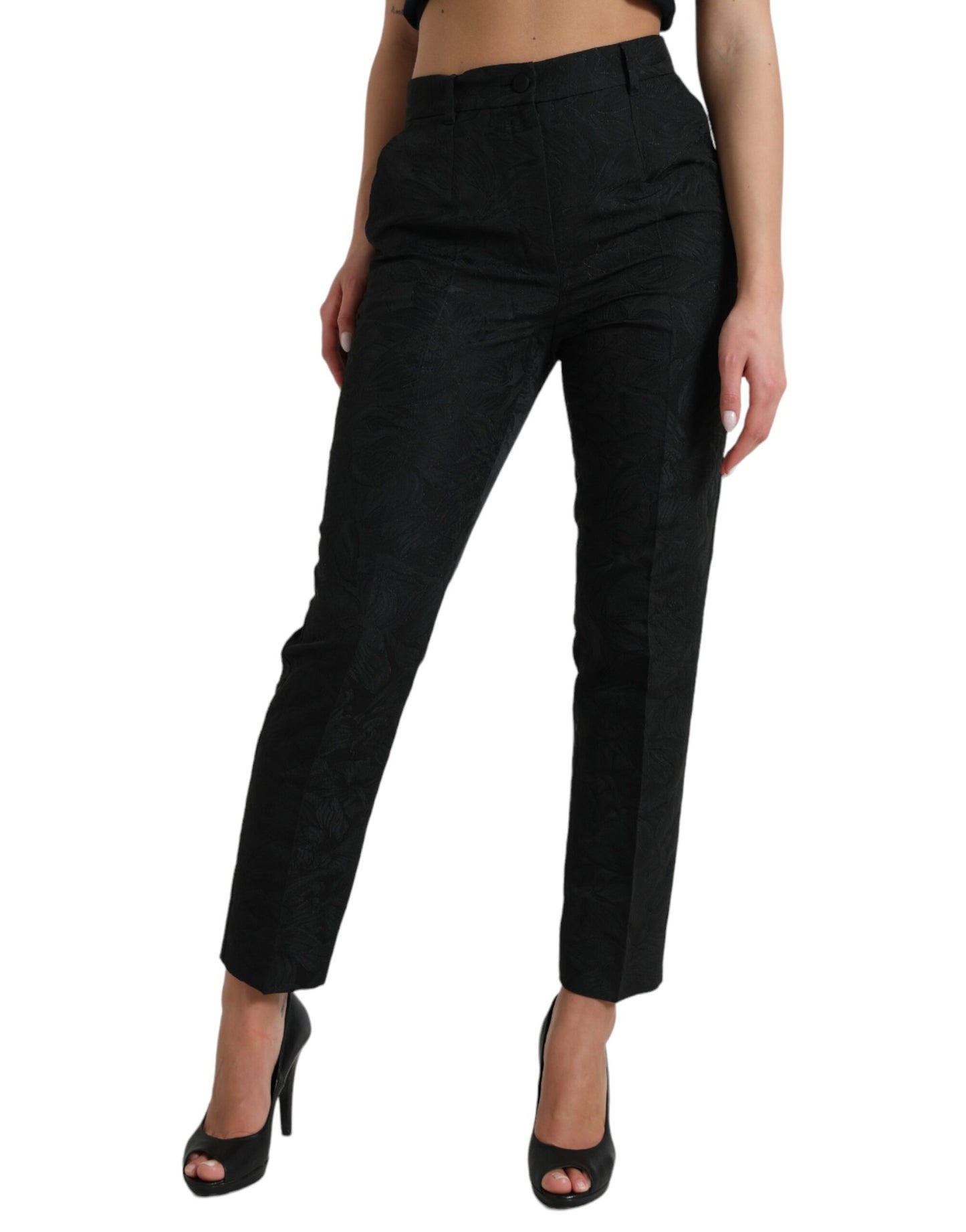 Dolce & Gabbana Black High Waist Tapered Pants