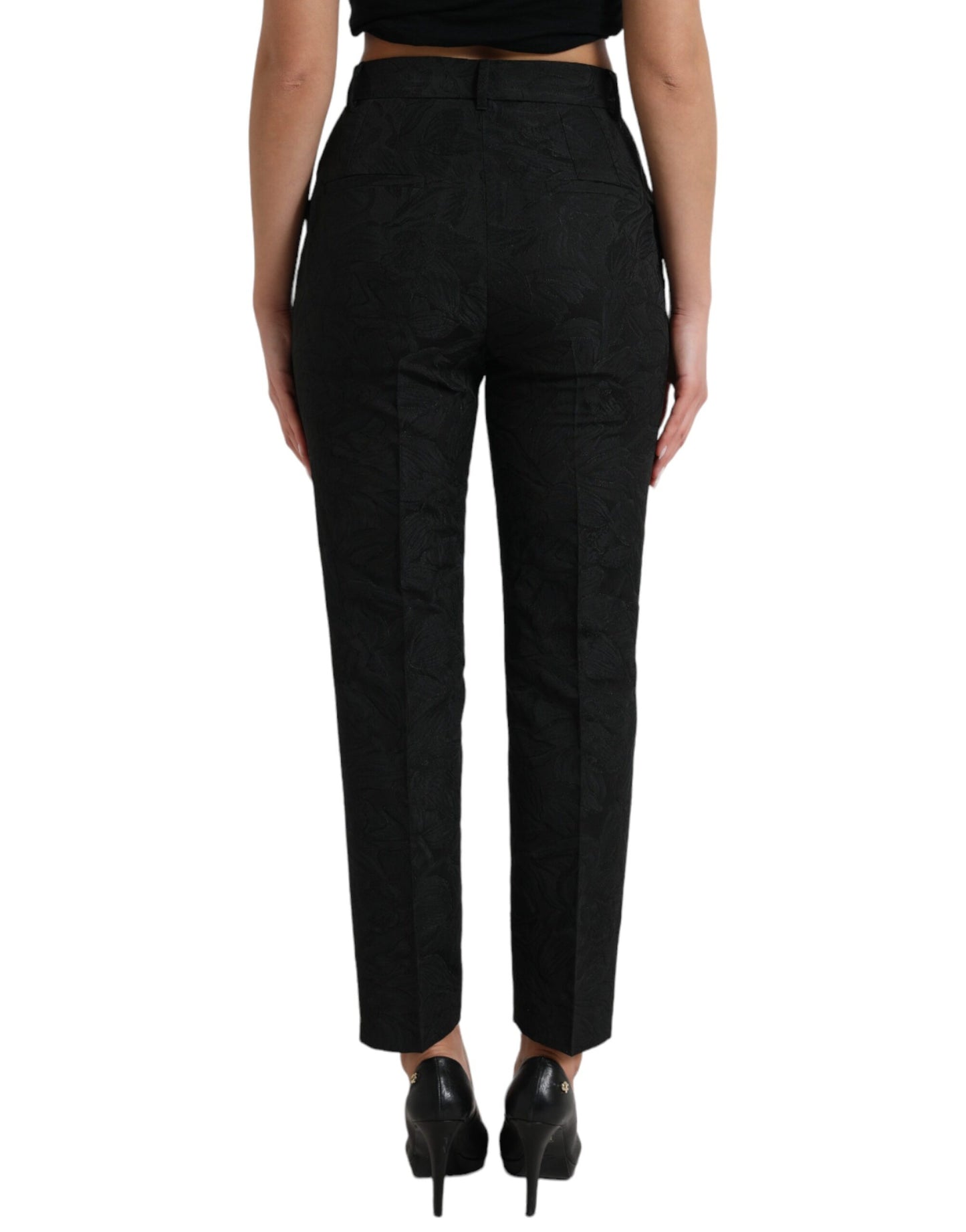 Dolce & Gabbana Black High Waist Tapered Pants