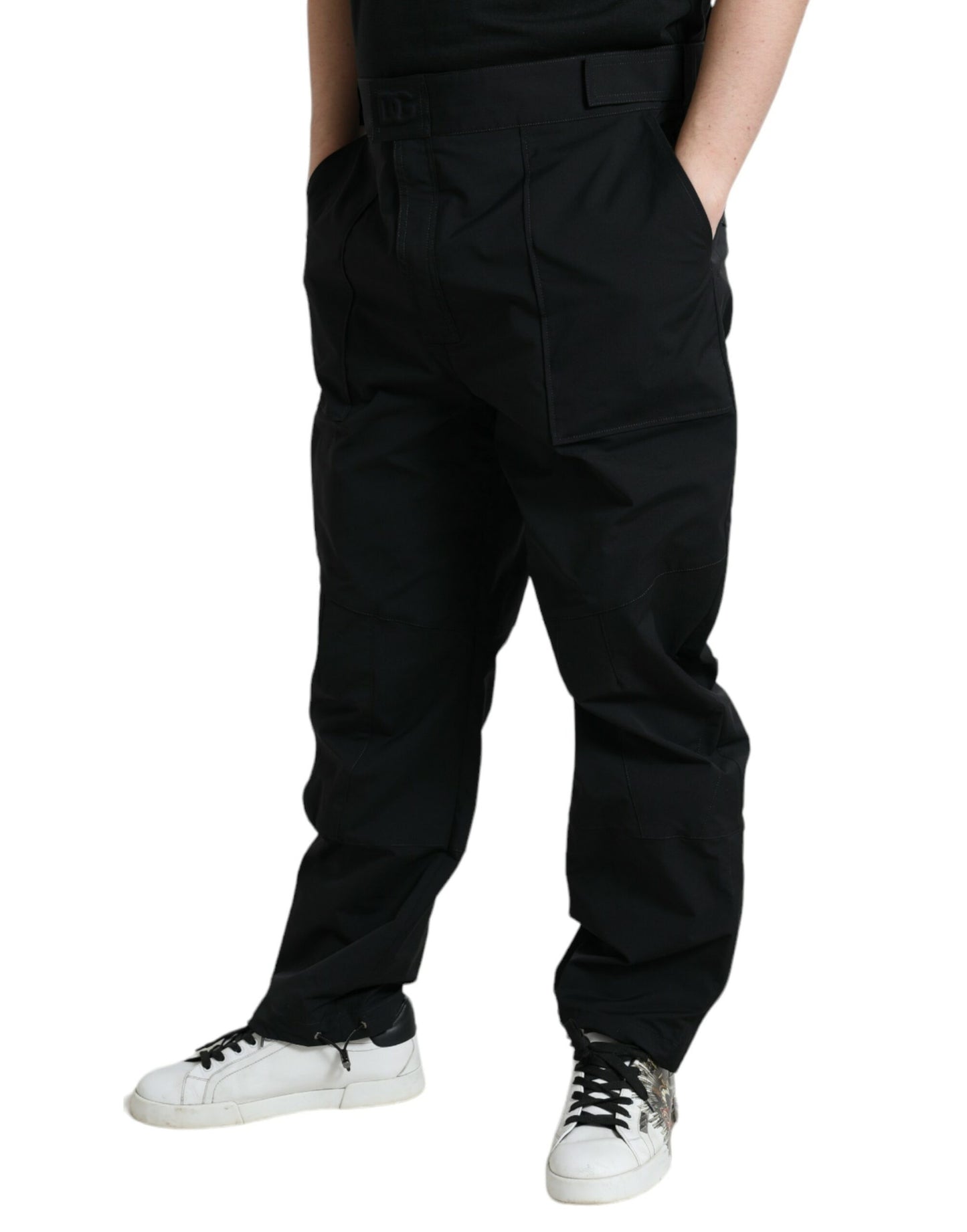 Dolce & Gabbana Black Logo Straight Pants