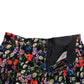 Dolce & Gabbana Black Floral High Waist Hot Pants Shorts