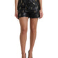 Dolce & Gabbana Black Embellished High Waist Hot Pants Shorts