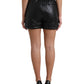 Dolce & Gabbana Black Embellished High Waist Hot Pants Shorts