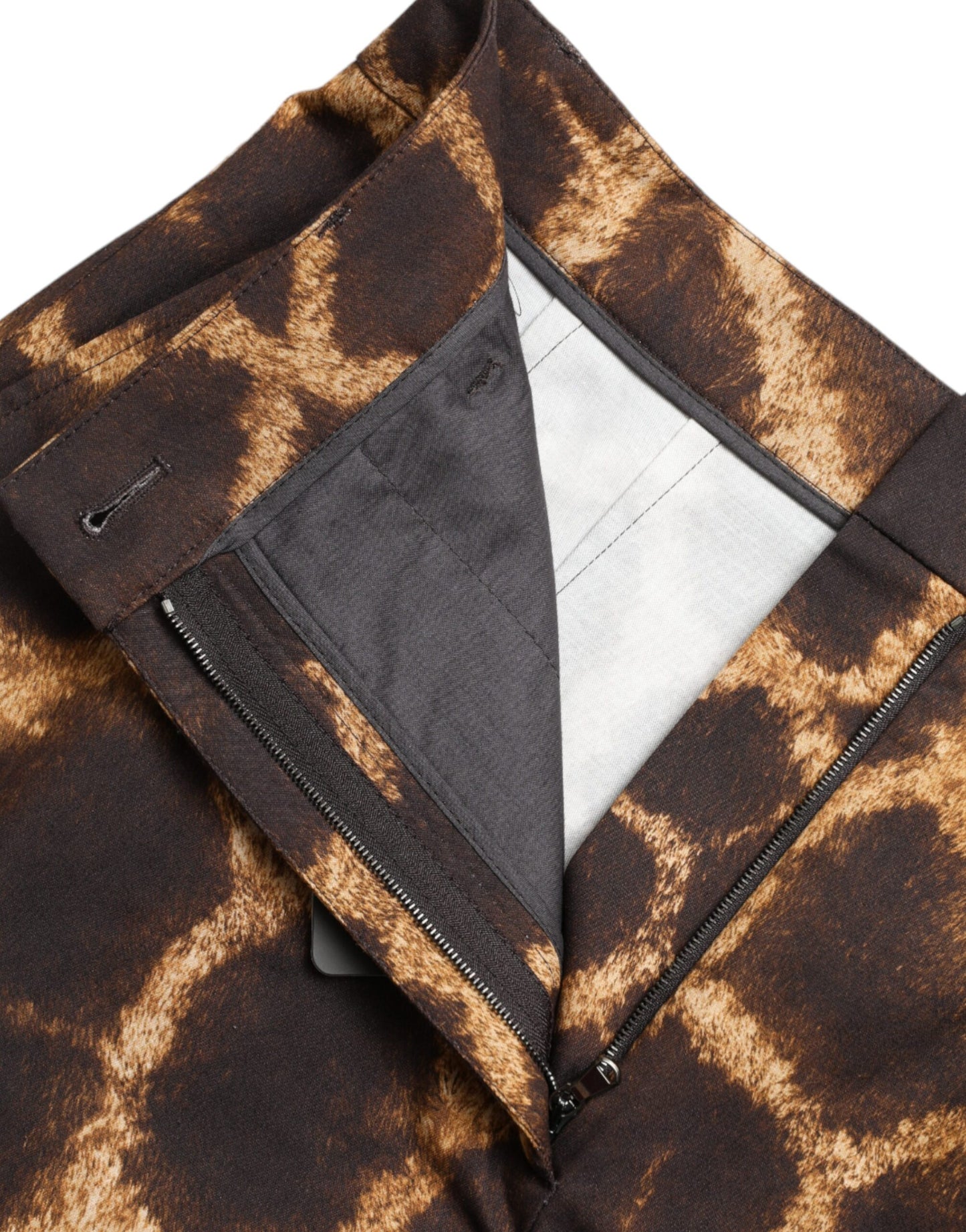 Dolce & Gabbana Brown Giraffe High Waist Shorts