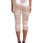 Dolce & Gabbana Pink Satin Silk Tights Cropped Pants