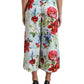 Dolce & Gabbana Multicolor Floral High Waist Wide Leg Pants