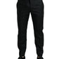 Dolce & Gabbana Black Wool Slim Fit Formal Trouser Dress Pants