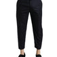 Dolce & Gabbana Blue Wool Cropped Tapered Pants