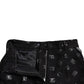 Dolce & Gabbana Black Wool DG Logo High Waist Straight Pants