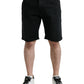 Dolce & Gabbana Black Cotton Stretch Bermuda Denim Shorts