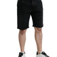 Dolce & Gabbana Black Cotton Stretch Bermuda Denim Shorts