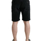 Dolce & Gabbana Black Cotton Stretch Bermuda Denim Shorts