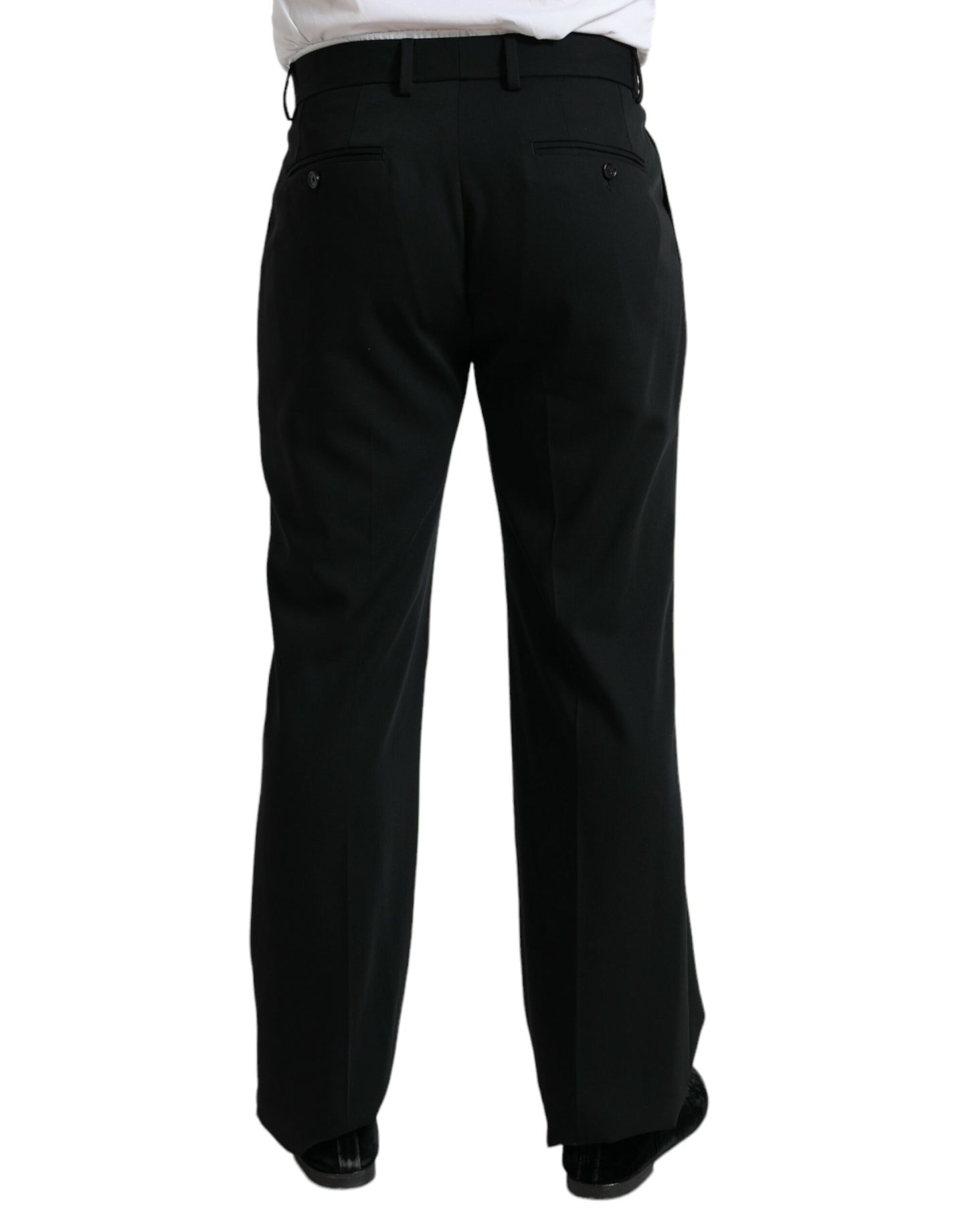 Dolce & Gabbana Black Wool Formal Straight Fit Dress Pants