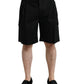 Dolce & Gabbana Black Cotton Stretch Cargo Bermuda Shorts