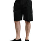 Dolce & Gabbana Black Cotton Stretch Cargo Bermuda Shorts