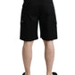 Dolce & Gabbana Black Cotton Stretch Cargo Bermuda Shorts