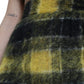 Dolce & Gabbana Yellow Black Brushed Checked Wool Pencil Cut Skirt