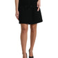 Dolce & Gabbana Black Wool Button High Waist Aline Mini Skirt