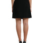 Dolce & Gabbana Black Wool Button High Waist Aline Mini Skirt