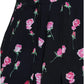 Dolce & Gabbana Black Rose High Waist A-line Knee Length Skirt