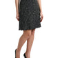 Dolce & Gabbana Black Wool Knit Tweed High Waist Mini Skirt