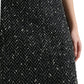 Dolce & Gabbana Black Wool Knit Tweed High Waist Mini Skirt