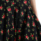 Dolce & Gabbana Black Rose Print High Waist A-line Mini Skirt