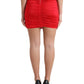 Dolce & Gabbana Red Viscose High Waist Fitted Pleated Skirt