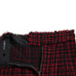 Dolce & Gabbana Black Red Cotton High Waist Tartan Tweed Mini Skirt