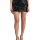 Dolce & Gabbana Black Cotton High Waist Fitted Mini Skirt